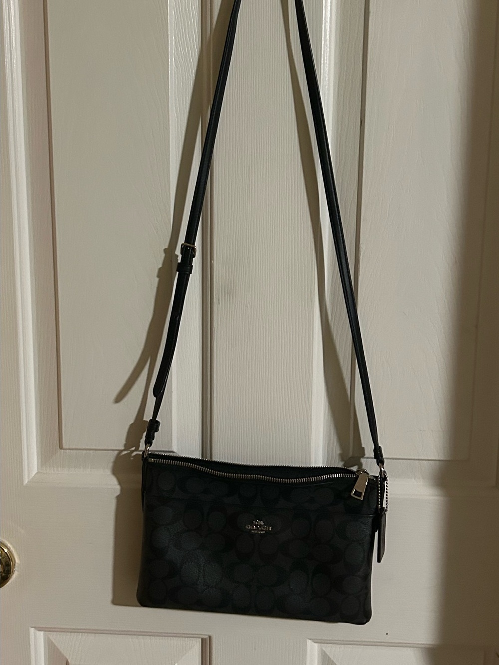 COACH Signature East West Pop Crossbody Bag - Black/Charcoal